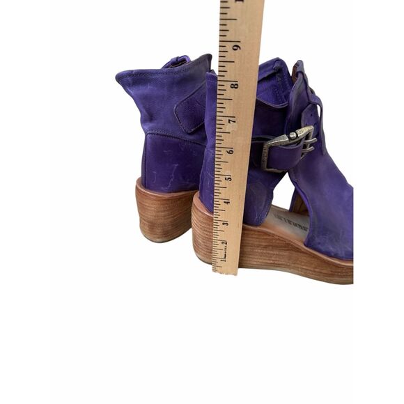 A.S. 98 Naya Wedge Leather Sandals Purple 39 US 8.5 9 - Picture 9 of 9